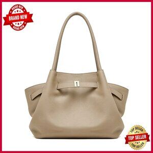 Large Leather Tote Bag for Work with Magnetic Closure and Laptop Compartment